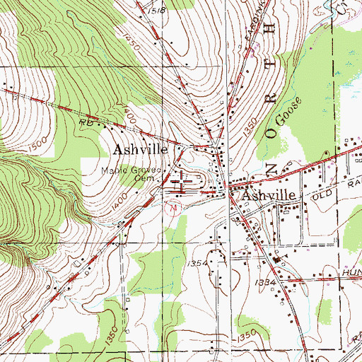 Topographic Map of Maple Grove Cemetery, NY
