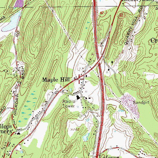 Topographic Map of Maple Hill, NY