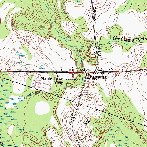 Topographic Map of Dugway Cemetery, NY
