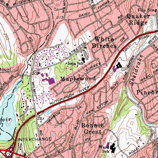 Topographic Map of Maplewood, NY