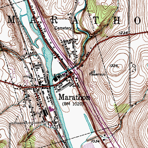 Topographic Map of Marathon, NY