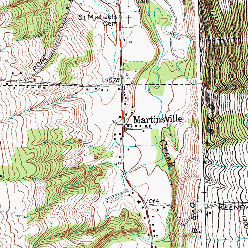Topographic Map of Martinsville, NY