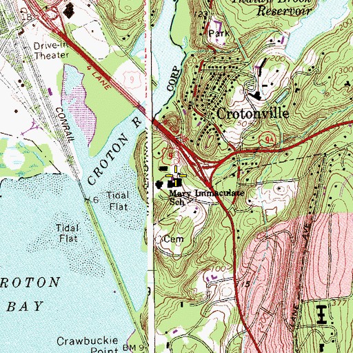 Topographic Map of Mary Immaculate School, NY