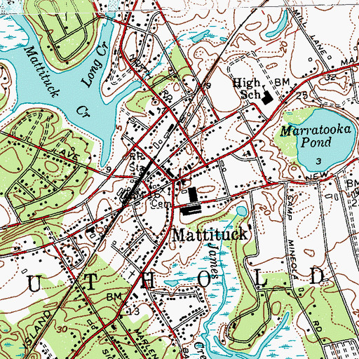 Topographic Map of Mattituck, NY