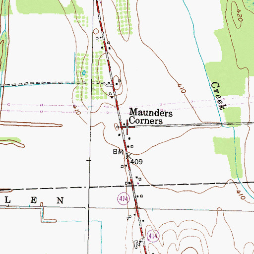 Topographic Map of Maunders Corners, NY