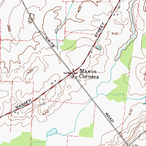 Topographic Map of Maxon Corners, NY