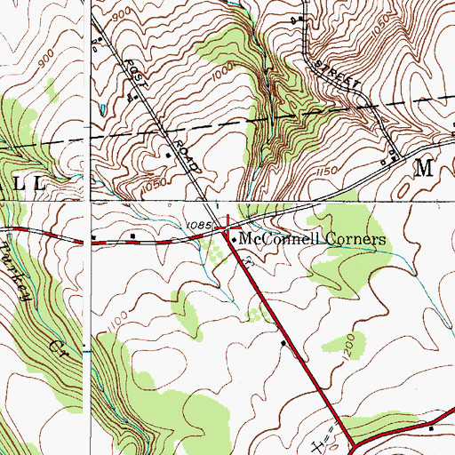 Topographic Map of McConnell Corners, NY