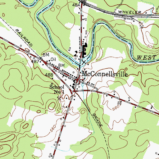 Topographic Map of McConnellsville, NY