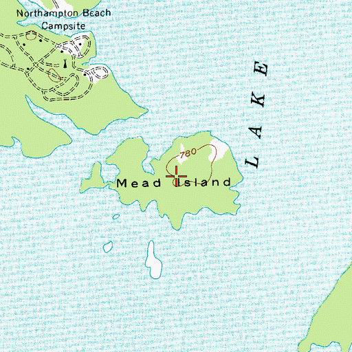 Topographic Map of Mead Island, NY