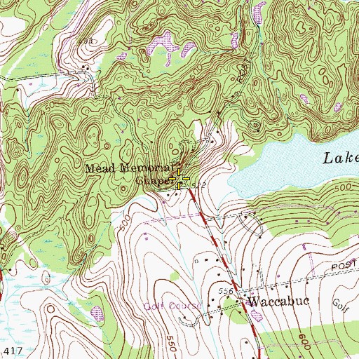 Topographic Map of Mead Memorial Chapel, NY
