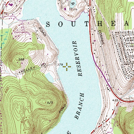 Topographic Map of Middle Branch Reservoir, NY