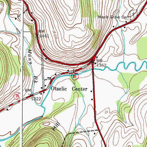 Topographic Map of Middletown Brook, NY