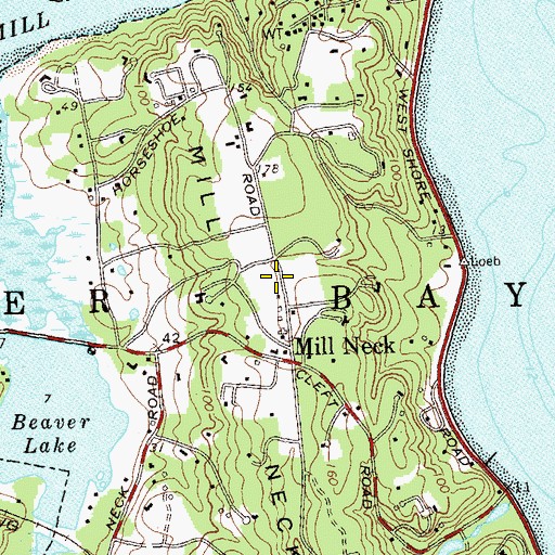 Topographic Map of Mill Neck, NY