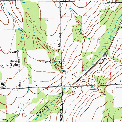 Topographic Map of Miller Cemetery, NY