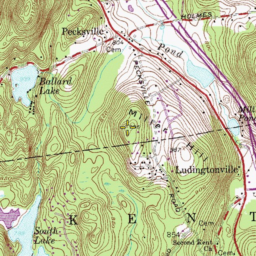 Topographic Map of Miller Hill, NY