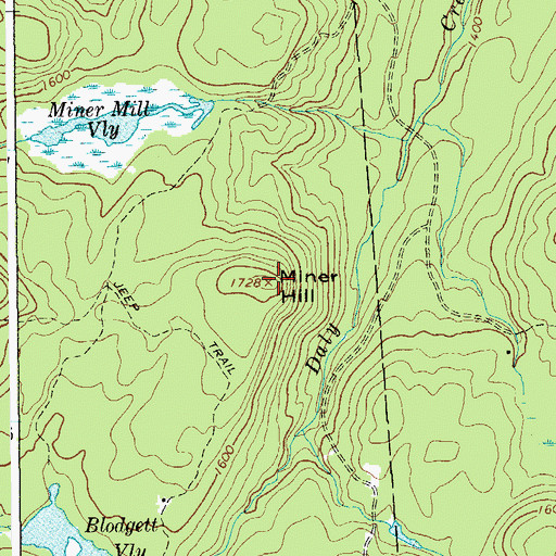 Topographic Map of Miner Hill, NY