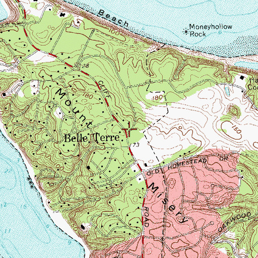 Topographic Map of Mount Misery, NY