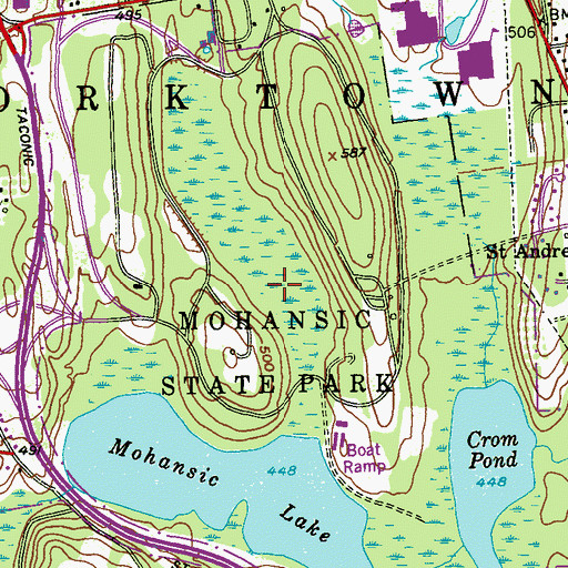 Topographic Map of Mohansic State Park, NY