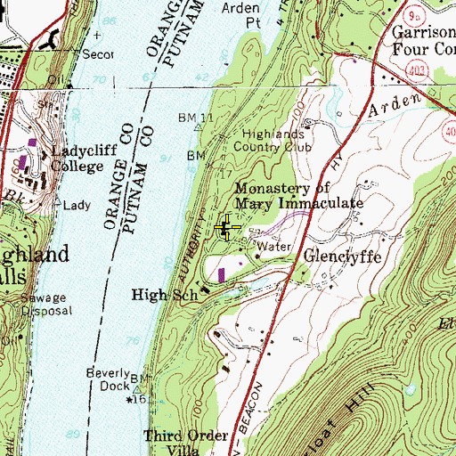 Topographic Map of Monastery of Mary Immaculate, NY