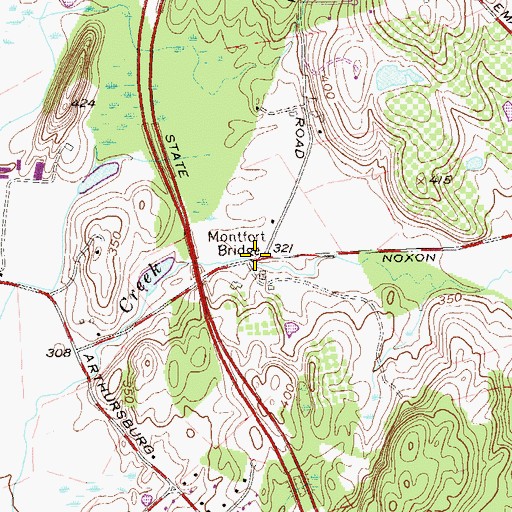 Topographic Map of Montfor Bridge, NY