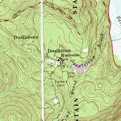 Topographic Map of Montville School (historical), NY