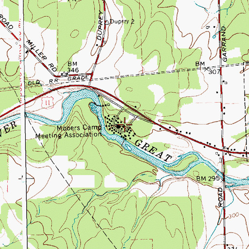 Topographic Map of Mooers Camp Meeting Association, NY