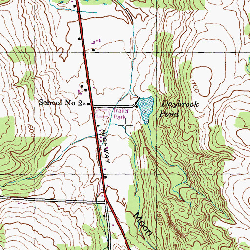 Topographic Map of Moon Hollow, NY