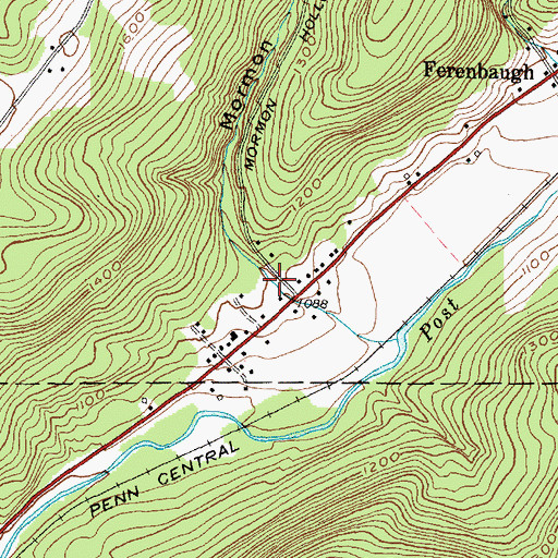 Topographic Map of Mormon Hollow, NY