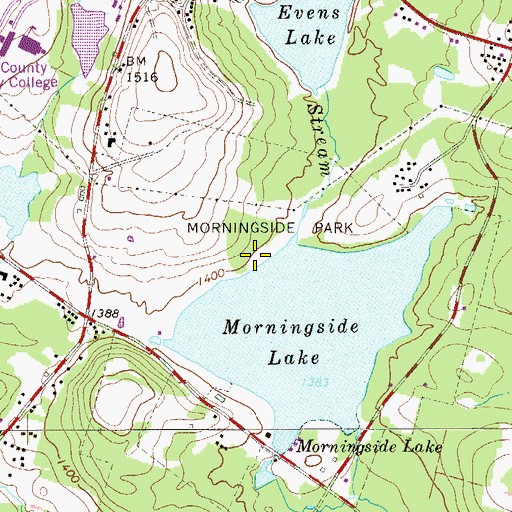 Topographic Map of Morningside Park, NY