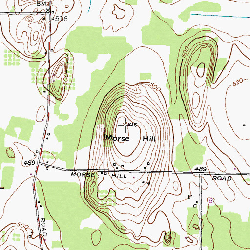 Topographic Map of Morse Hill, NY