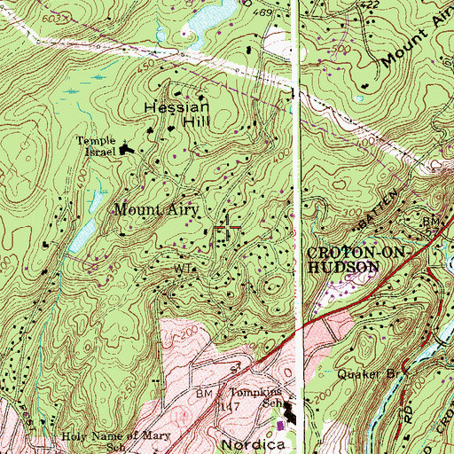 Topographic Map of Mount Airy, NY
