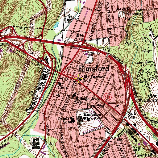 Topographic Map of Mount Carmel School, NY