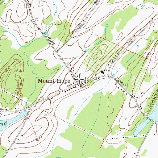 Topographic Map of Mount Hope, NY