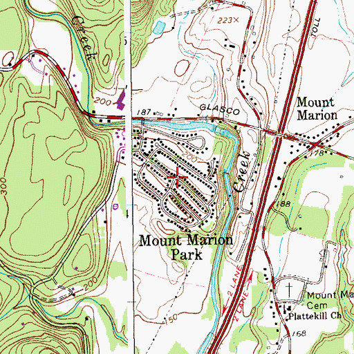 Topographic Map of Mount Marion Park, NY