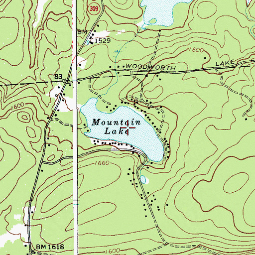 Topographic Map of Mountain Lake, NY