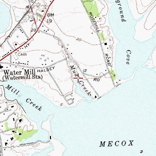 Topographic Map of Mud Creek, NY