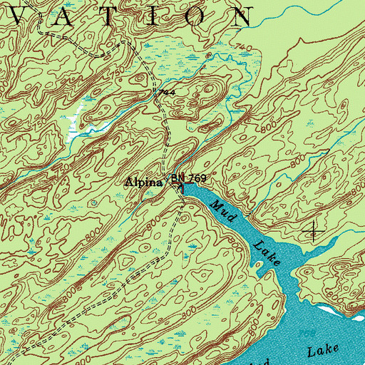 Topographic Map of Mud Lake, NY