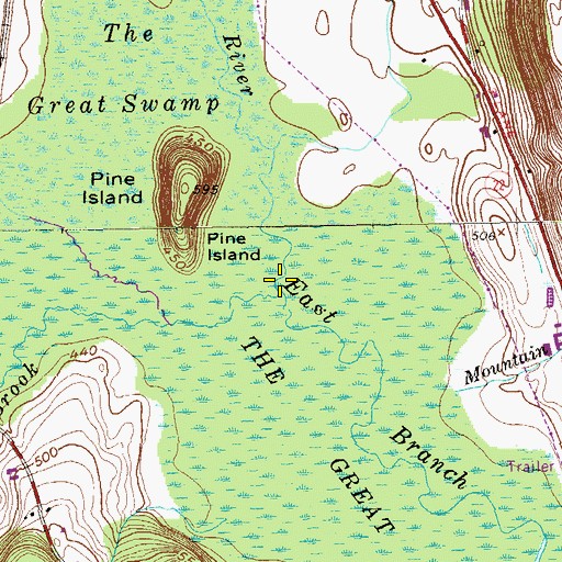 Topographic Map of Muddy Brook, NY