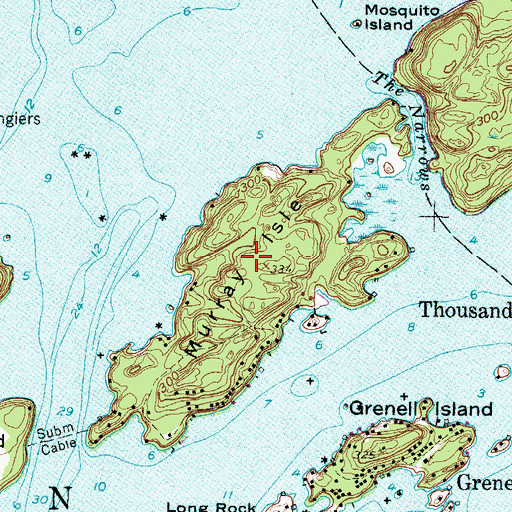 Topographic Map of Murray Isle, NY