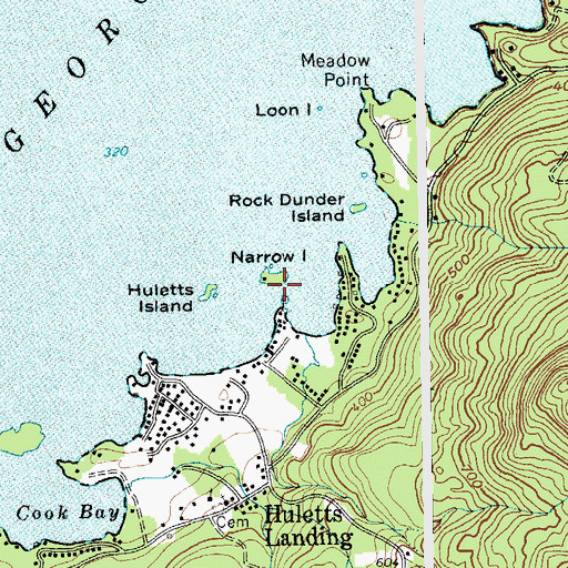 Topographic Map of Narrow Island, NY