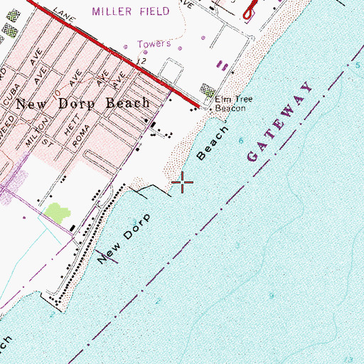 Topographic Map of New Dorp Beach, NY