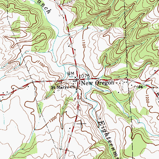 Topographic Map of New Oregon, NY