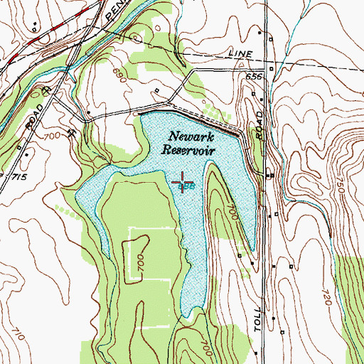 Topographic Map of Newark Reservoir, NY