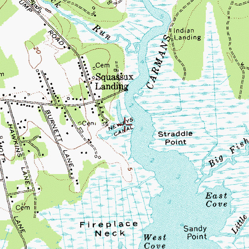 Topographic Map of Neweys Canal, NY