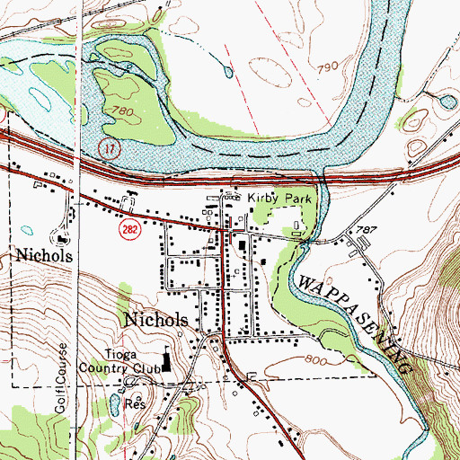 Topographic Map of Nichols, NY