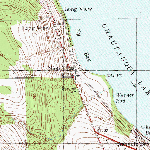 Topographic Map of Niets Crest, NY