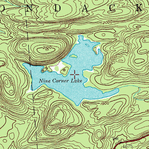 Topographic Map of Nine Corner Lake, NY