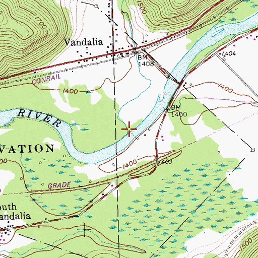 Topographic Map of Ninemile Creek, NY