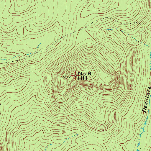 Topographic Map of Number Eight Hill, NY