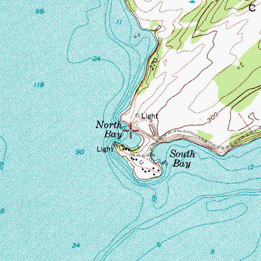 Topographic Map of North Bay, NY